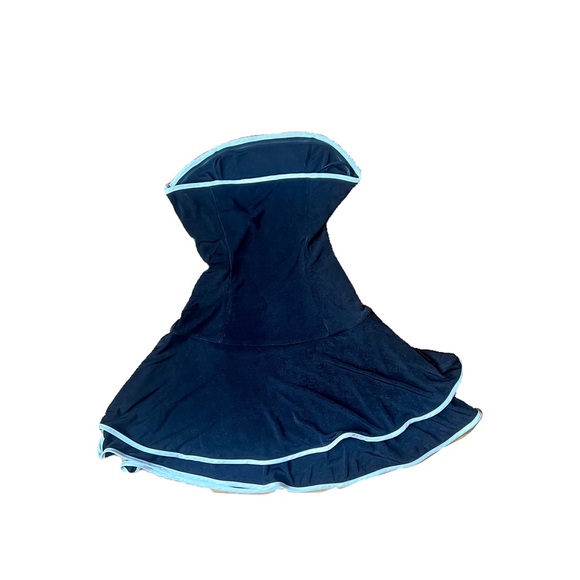 Motel Rocks Samira Bandeau Mini Dress in Black with Ivory Binding - Picture 3 of 3